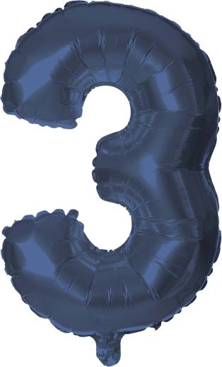 Foliasti balon številka 3 30 cm moder TORO