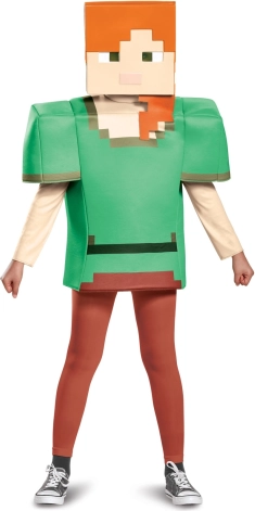 Minecraft kostum Alex za otroke 7–8 let