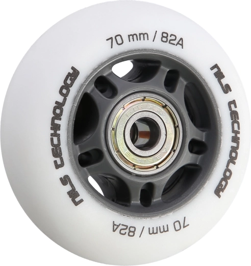 Mat kolesca NILS Extreme PU 70 mm 82A z ležaji ABEC 9, bela, 4 kosi