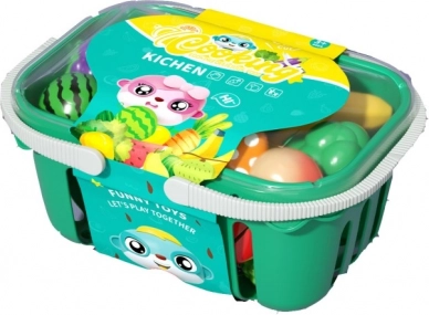 Košara z rezalnim sadjem in zelenjavo