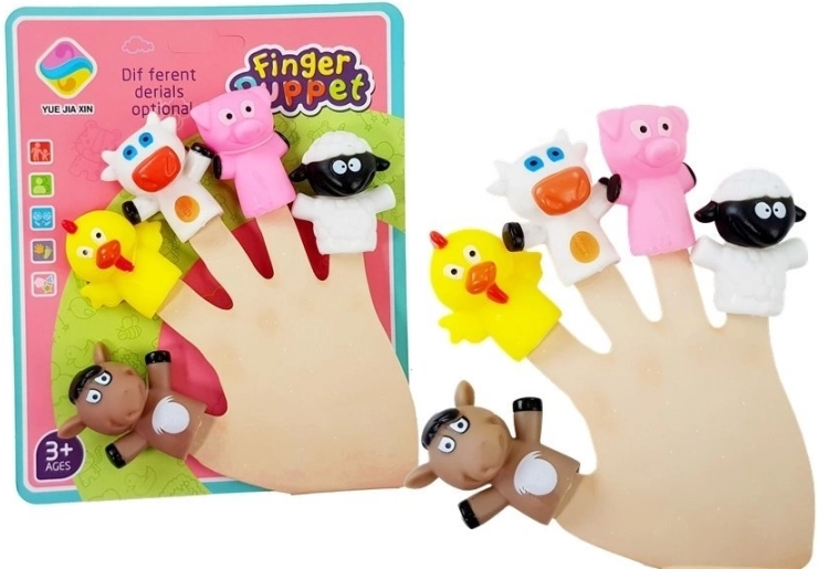 Gumijaste prstne lutke živali – set 5 kos