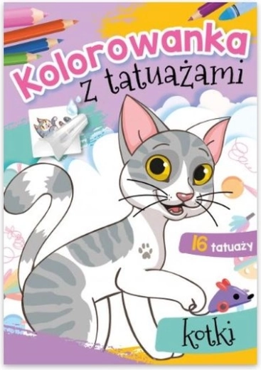 Mačje tetovaže – pobarvanka in set umivnih tetovaž