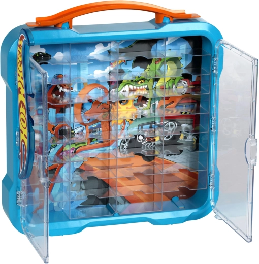 Transparent double-wing doors and striking background
