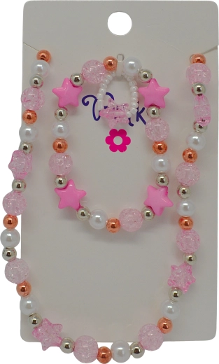 Kreativni set ogrlica in zapestnica – biseri in zvezde