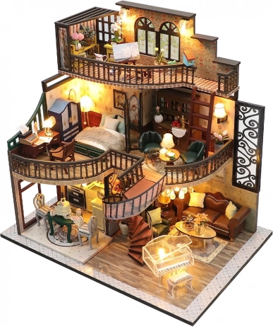 Mini hišica Paviljon sanj – gradbeni komplet z LED osvetlitvijo 2KIDS TOYS