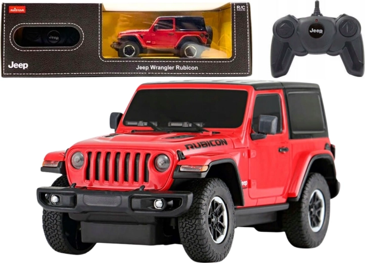 Daljinsko vodeni avto Jeep Wrangler Rubicon rdeč