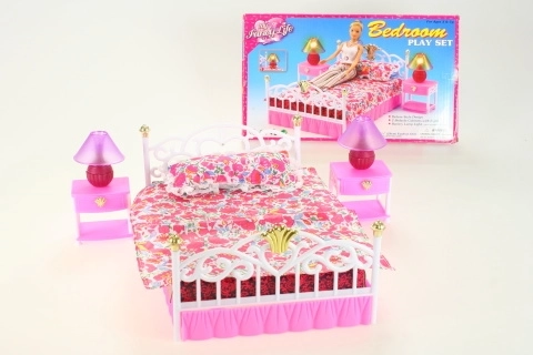 Spalnica za punčke Glorie s svetlečimi lučkami