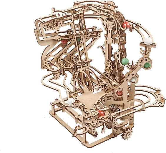 Lesena mehanska kroglična steza UGEARS z verižnim pogonom – 3D sestavljanka
