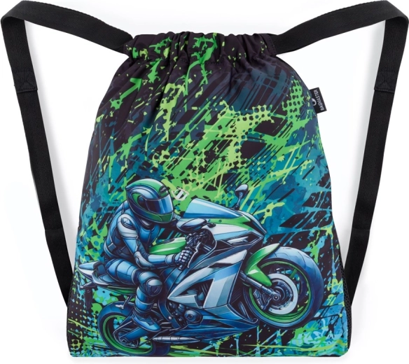 Bagmaster šolska vrečka za copate in telovadbo z motivom motorja