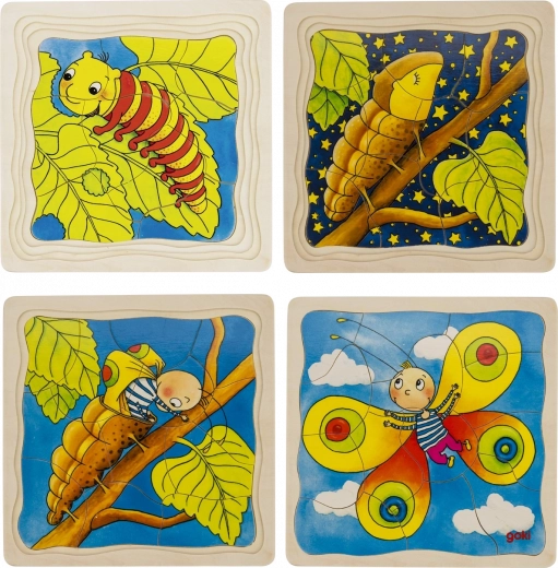 Razvojne lesene sestavljanke Metulj GOKI