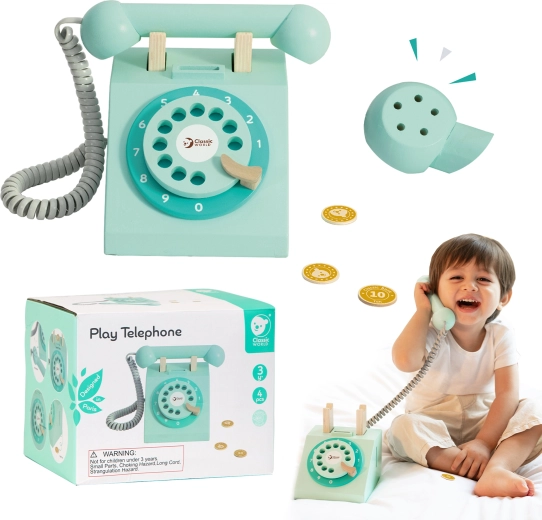 Leseni vintage telefon za otroke Classic World
