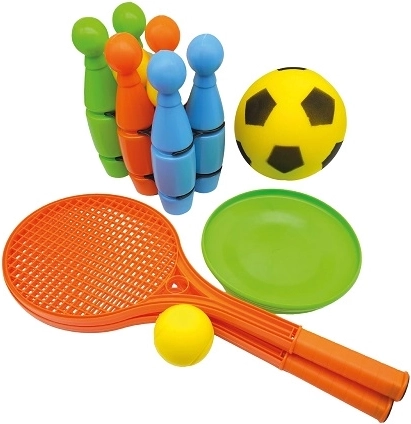 Summer 4-in-1 outdoor game set with net and boundary tape