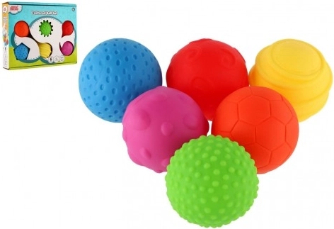 set senzoričnih gumijastih žogic s teksturo, 6 kos