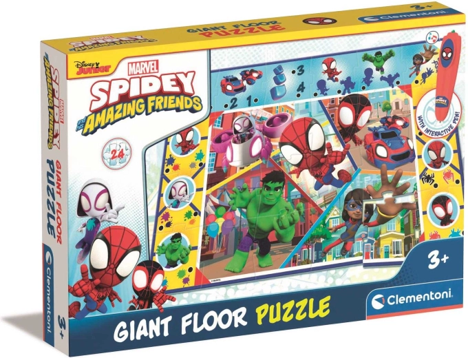 CLEMENTONI Talne puzzle z interaktivnim peresom Spidey in njegovi čudoviti prijatelji 24 kosov