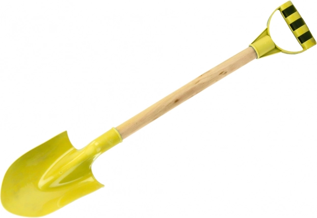 Lopatica za pesek Leseni ročaj Pastelno rumena 60 cm