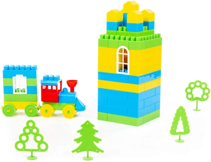 Visoki stolpi in vlakec za domišljijski svet