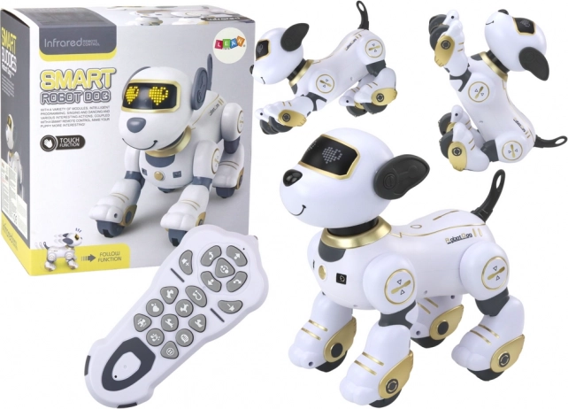 Robotski pes Interaktivni daljinsko voden plesalec izpolnjuje ukaze Zlati