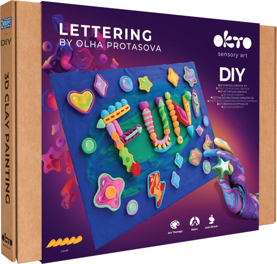 Okto lettering likovni set za slikanje z maso Fun 30 × 40 cm