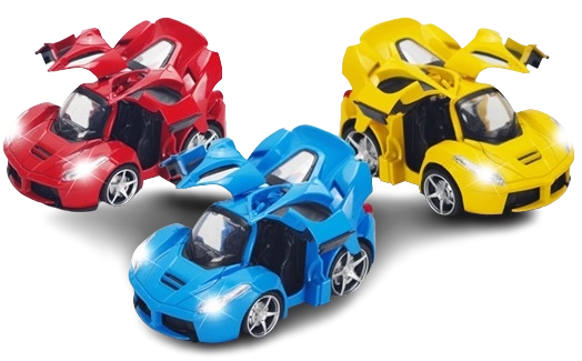 Kovinski avto 1:32 z vzmetnim pogonom s svetlobo in zvokom