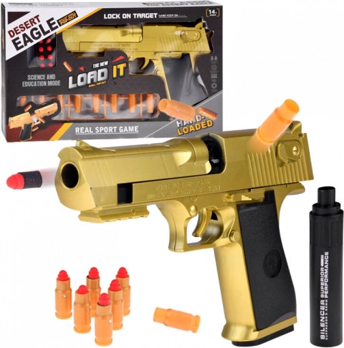 Igrače zlati Desert Eagle s dušilcem