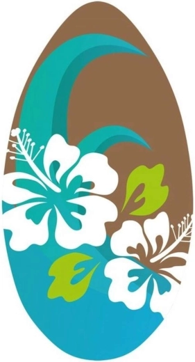 SportX leseni skimboard s cvetlicami 96 cm