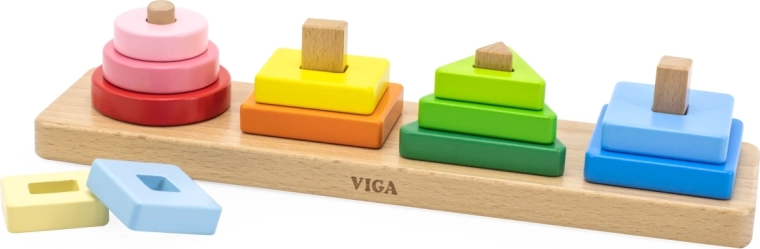 Lesena vstavljanka Viga z geometrijskimi oblikami