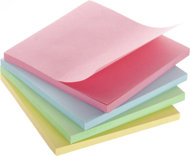 Samolepilni listki 7,5 × 7,5 cm, mešane barve (4 × 50 kos)
