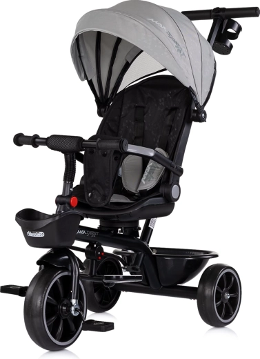 Chipolino trikolesnik s strešico Max Sport 2v1 charcoal