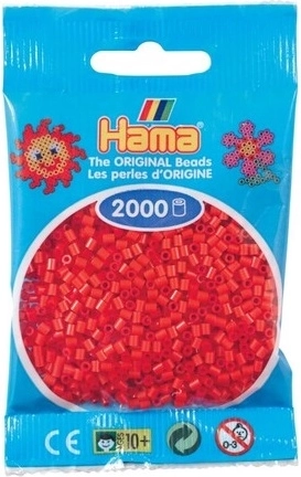 Hama mini likalne perle rdeče 2000 kos