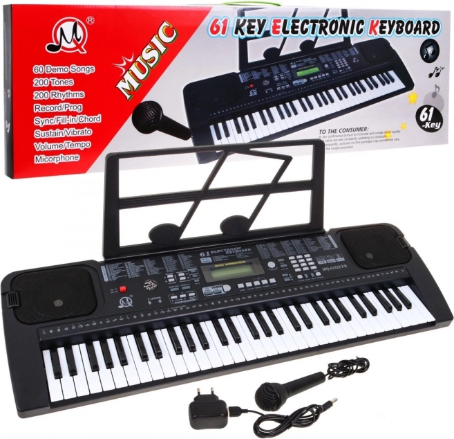 Elektronska klaviatura z mikrofonom za otroke 5+ MP3 Metronom Radio USB