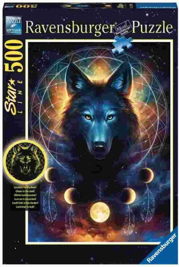 Ravensburger svetleča sestavljanka Lunarni volk 500 kosov