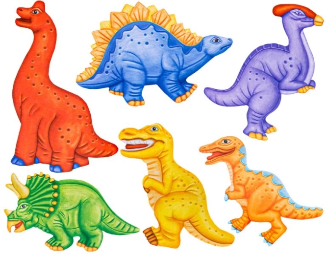 6 magnetkov z dinozavri za ulivanje in barvanje