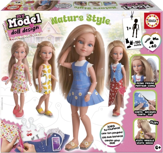 Educa kreativni komplet My Model Doll Design – naravni slog