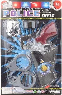 Policijski komplet za otroke s pištolo, lisicami in značko