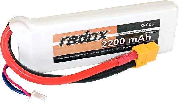 Akumulator Redox LiPo 2200 mAh 7,4 V 40C s konektorjem XT-60