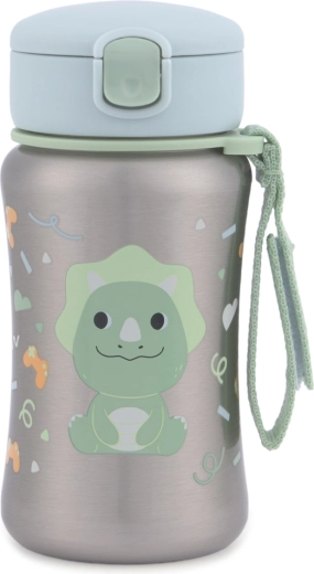 Skip Hop steklenička iz nerjavečega jekla s slamico Besties Squad Dino 350 ml