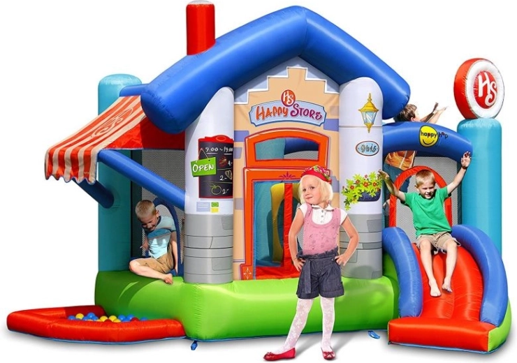 Happyhop napihljiv grad Happy Store s toboganom in trampolinom