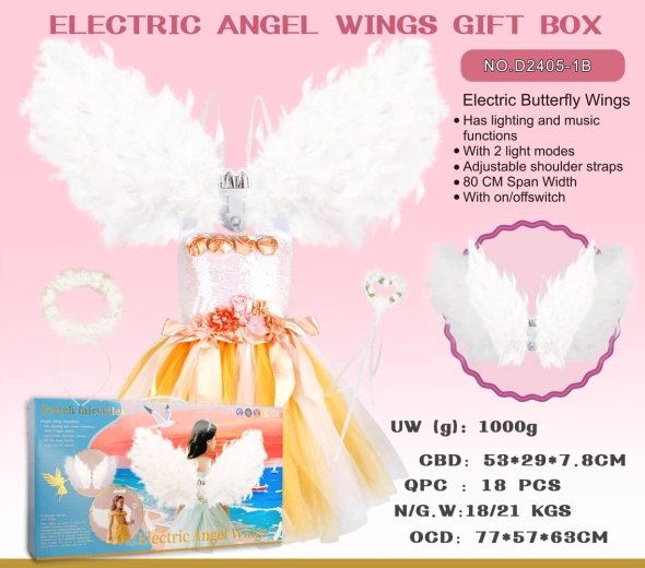 Little Princess Set with Dress and Angel Wings