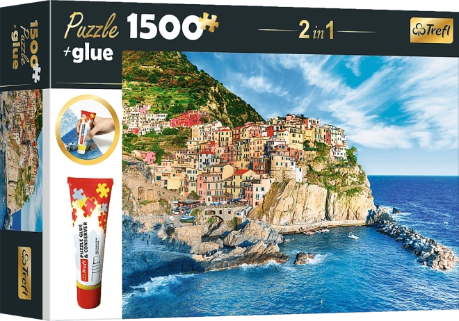 Komplet sestavljanke Manarola, Ligurija, Italija 1500 koščkov z lepilom