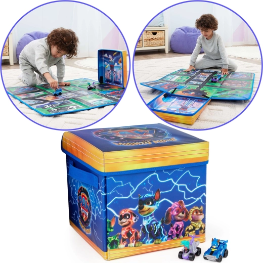 Podloga, ki se spremeni v shranjevalno škatlo