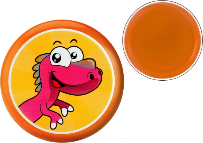 Oranžni leteči krožnik z dinosavrom 20 cm