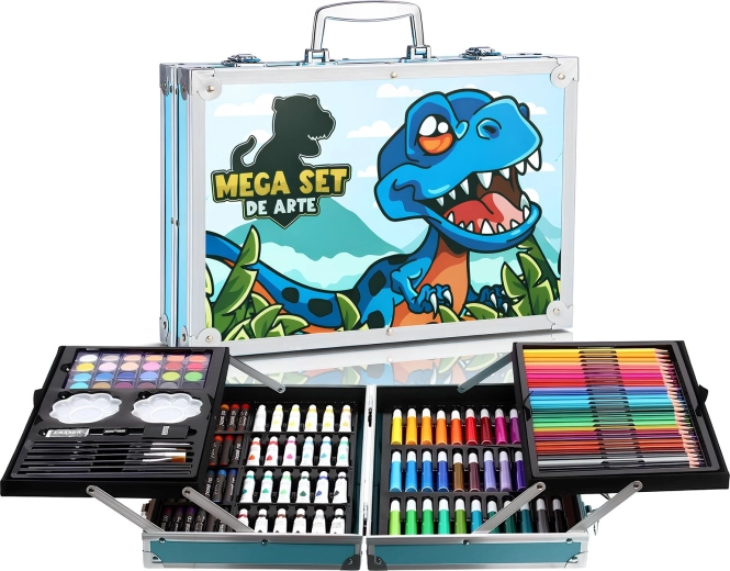 Renew Force kids’ dinosaur-themed art set, 145 pieces in a case