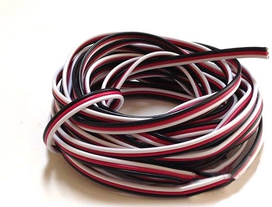 Ploščat trižilni servo kabel Futaba 3×0,13 mm² – 1 m