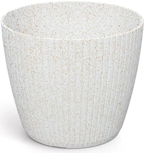Cvetlični lonec Lamia Eco Wood 15,8 cm bel