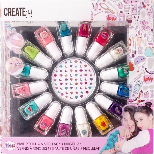 Create It! laki za nohte – komplet 16 barv z okraski