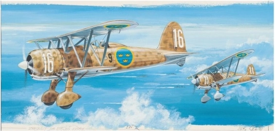 Model Fiat C.R. 42 FALCO 20,9x24,1 cm v škatli 31x13,5x3,5 cm