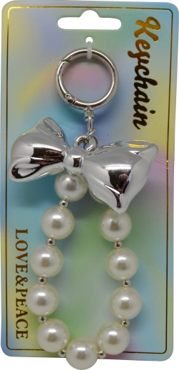 Obesek za ključe z biseri in pentljo