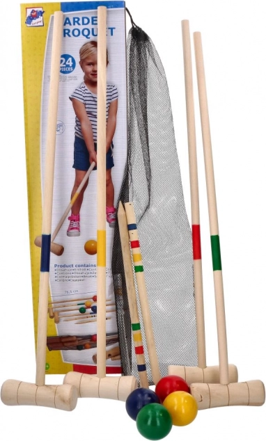 Vrtni kros WOODY za vso družino z mrežasto torbo