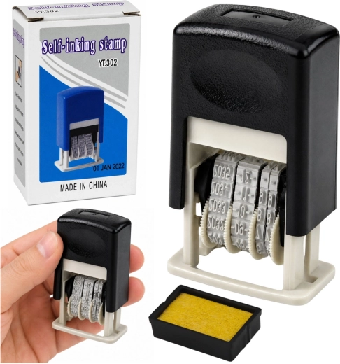Automatic adjustable date stamp, black - 1 piece