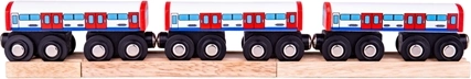 Bigjigs Rail metro vagoni – lesena garnitura